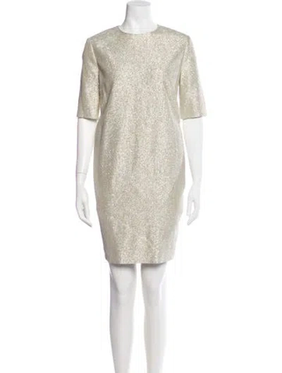 Pre-owned Lanvin Silk Mini Dress In Gold
