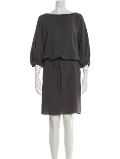 Pre-owned Lanvin Silk Mini Dress In Gray