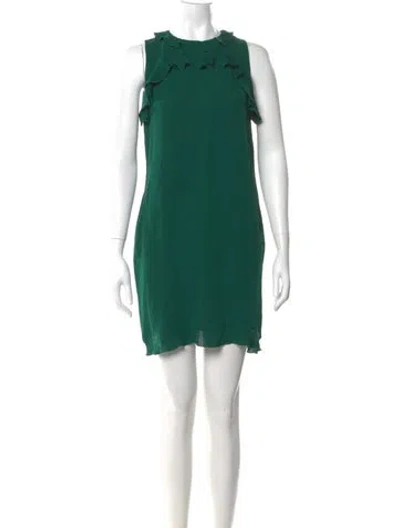 Pre-owned Lanvin Silk Mini Dress In Green