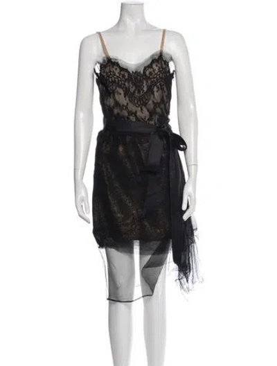 Pre-owned Lanvin Silk Mini Dress In Multi