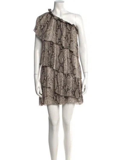 Pre-owned Lanvin Silk Mini Dress In Neutral