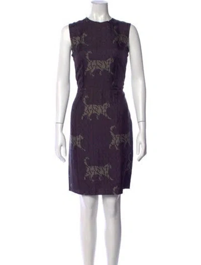 Pre-owned Lanvin Silk Mini Dress In Purple