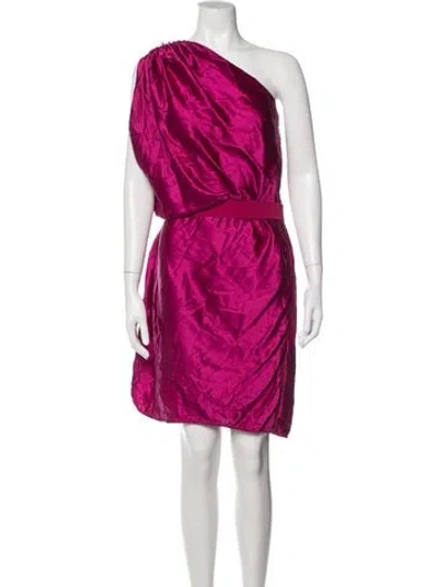 Pre-owned Lanvin Silk Mini Dress In Purple