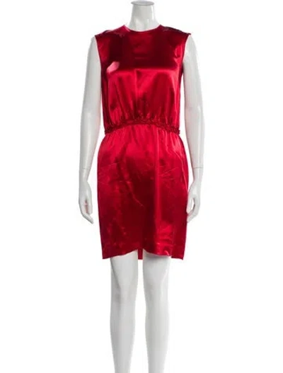 Pre-owned Lanvin Silk Mini Dress In Red