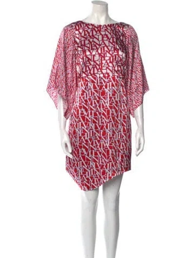 Pre-owned Lanvin Silk Mini Dress In Red