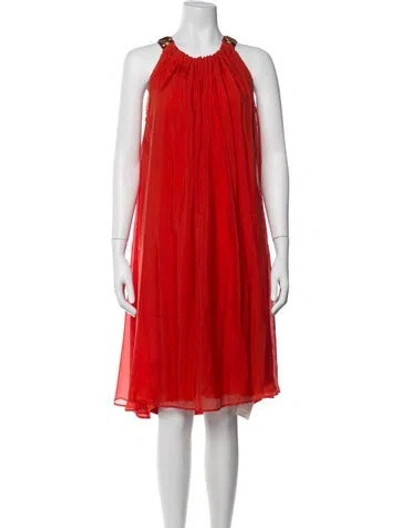 Pre-owned Lanvin Silk Mini Dress In Red