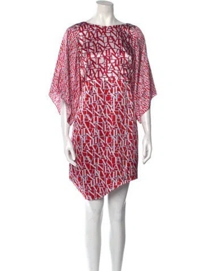 Pre-owned Lanvin Silk Mini Dress In Red