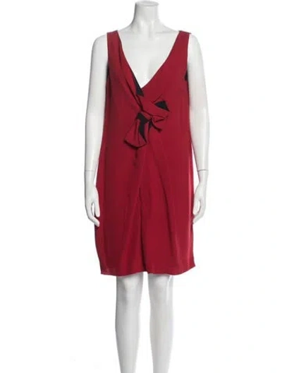 Pre-owned Lanvin Silk Mini Dress W/ Tags In Red