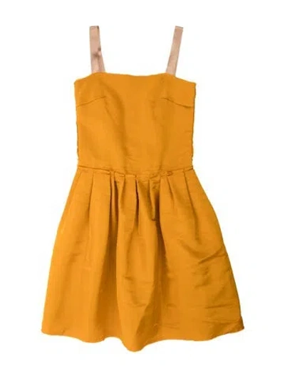 Pre-owned Lanvin Silk Mini Dress In Yellow