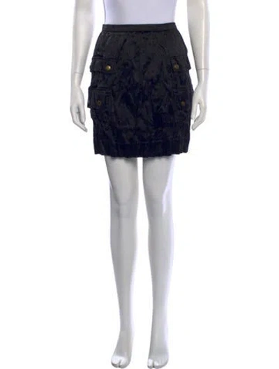 Pre-owned Lanvin Silk Mini Skirt In Black