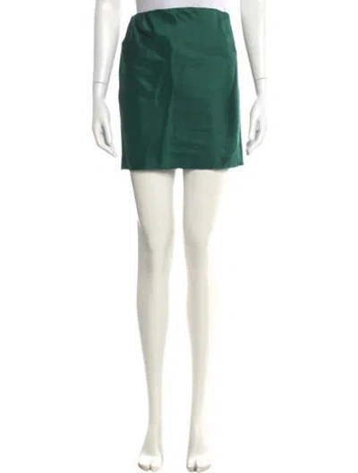 Pre-owned Lanvin Silk Mini Skirt In Green