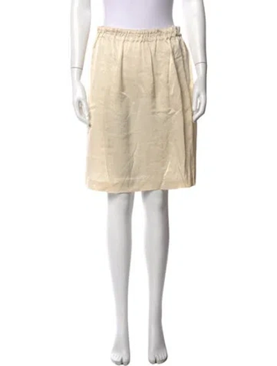 Pre-owned Lanvin Silk Mini Skirt In Neutral
