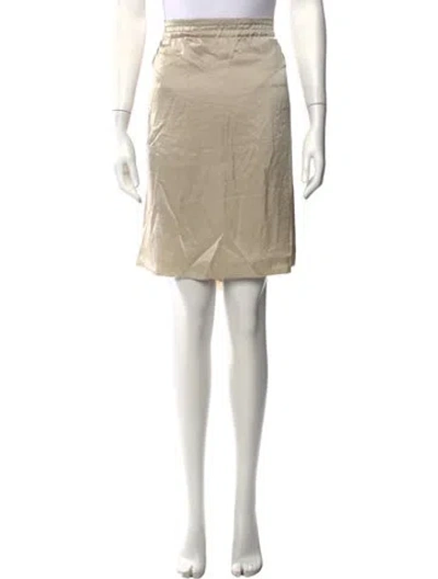 Pre-owned Lanvin Silk Mini Skirt In Neutrals