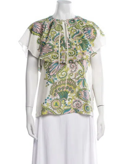 Pre-owned Lanvin Silk Paisley Print Blouse In Multicolor