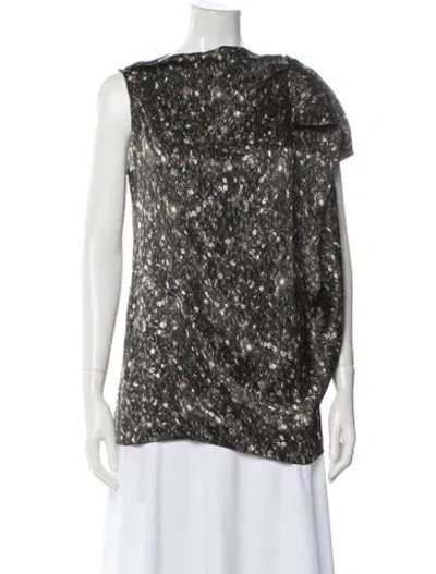Pre-owned Lanvin Silk Printed Blouse In Black