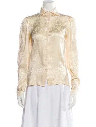 Pre-owned Lanvin Silk Printed Blouse In Neutral