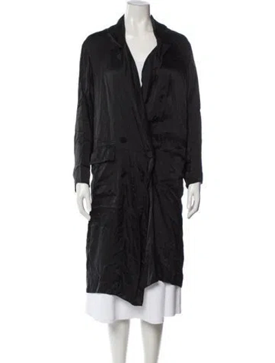 Pre-owned Lanvin Silk Printed Coat In Gray