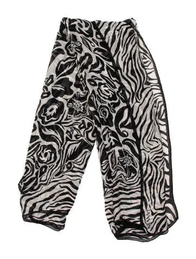 Pre-owned Lanvin Silk Printed Scarf In Black