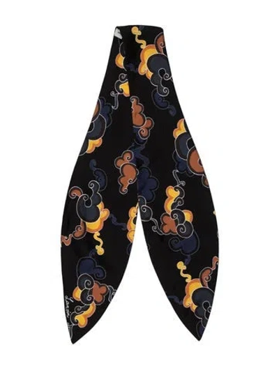 Pre-owned Lanvin Silk Printed Scarf In Black