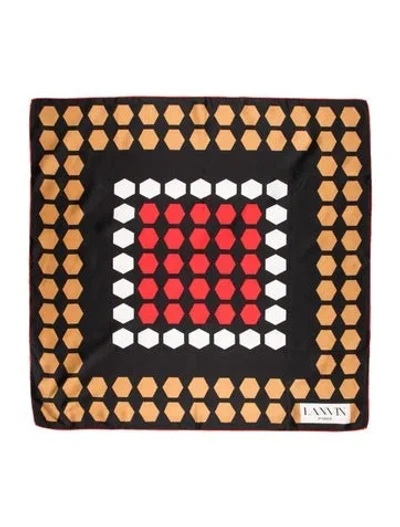 Pre-owned Lanvin Silk Printed Scarf In Black