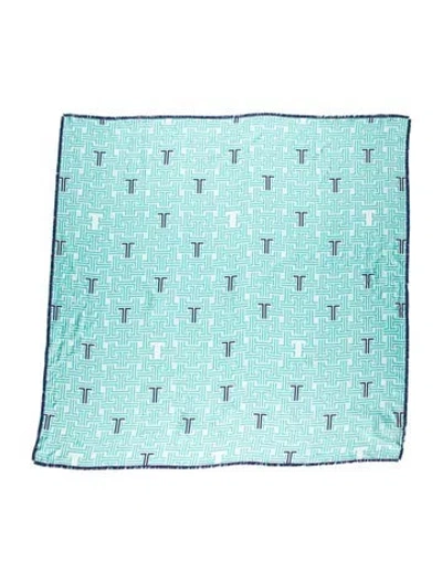 Pre-owned Lanvin Silk Printed Scarf In Blue