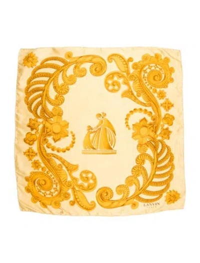 Pre-owned Lanvin Silk Printed Scarf In Neutral