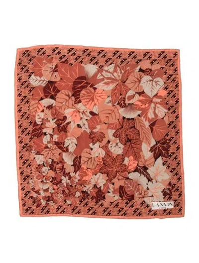 Pre-owned Lanvin Silk Printed Scarf In Orange