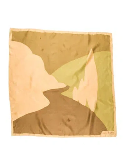 Pre-owned Lanvin Silk Printed Scarf In Yellow