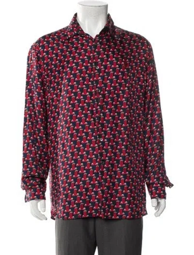 Pre-owned Lanvin Silk Printed Shirt In Blue