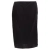 Lanvin Silk Raw Edge Fabric Button Low Waist Midi Skirt In Black