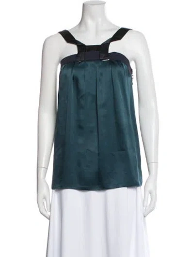 Pre-owned Lanvin Silk Scoop Neck Blouse In Multi