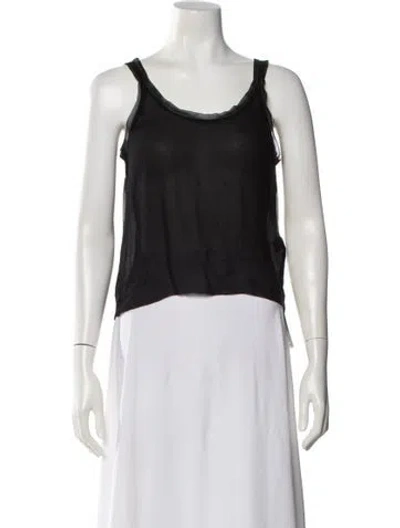 Pre-owned Lanvin Silk Scoop Neck Top In White