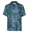 Lanvin Silk Shirt With Flower Print In Multi