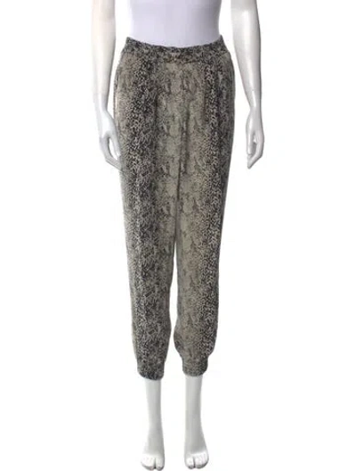 Pre-owned Lanvin Silk Skinny Leg Pants In Neutral