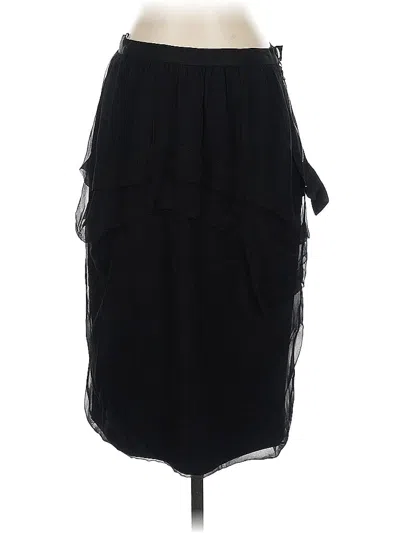 Pre-owned Lanvin Silk Skirt In Black