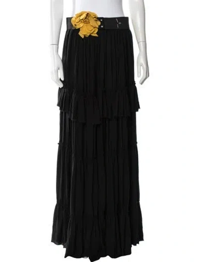 Pre-owned Lanvin Silk Skirt In Black