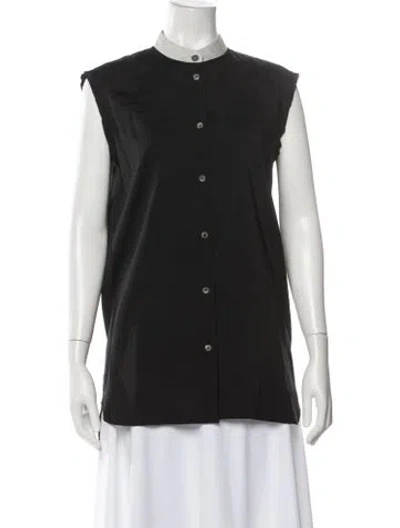 Pre-owned Lanvin Silk Sleeveless Blouse In Green