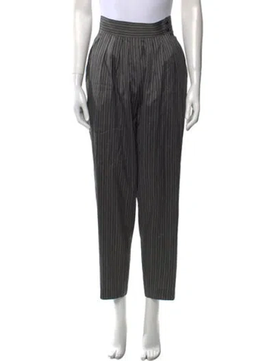 Pre-owned Lanvin Silk Straight Leg Pants In Gray