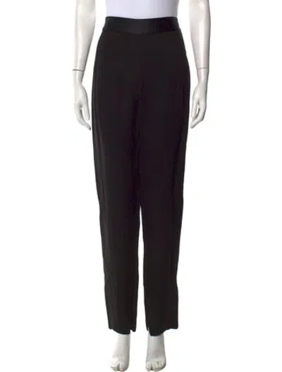 Pre-owned Lanvin Silk Straight Leg Pants W/ Tags In Black