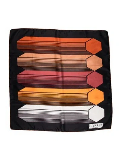 Pre-owned Lanvin Silk Striped Scarf In Orange