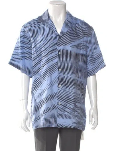 Pre-owned Lanvin Silk Striped Shirt In Blue
