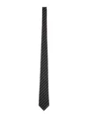 Lanvin Silk Tie Striped Diagonal Pattern In Black