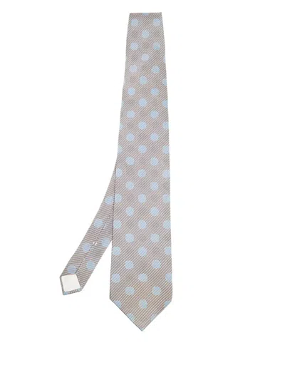 Pre-owned Lanvin Silk Tie In Gray