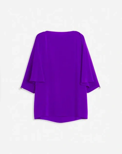 LANVIN LANVIN SILK TOP WITH OPENWORK SLEEVES