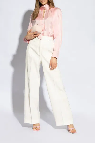 Lanvin Silk Top With Tie Neckline In Pink