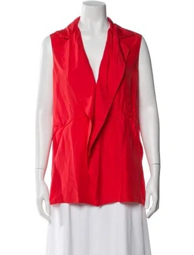 Pre-owned Lanvin Silk V-neck Top In Pink