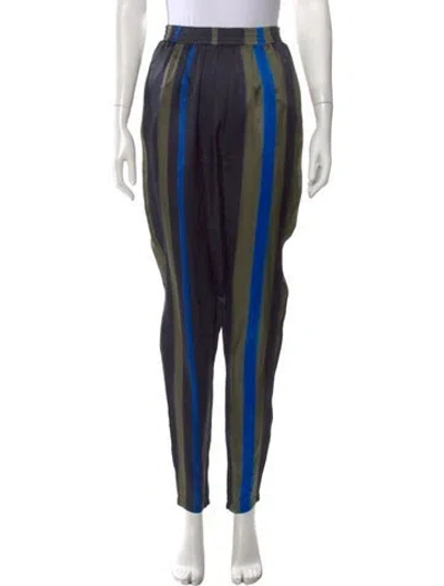 Pre-owned Lanvin Silk Wide Leg Pants In Blue