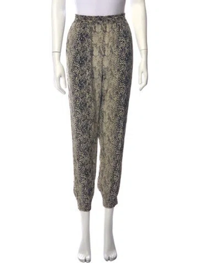 Pre-owned Lanvin Silk Wide Leg Pants In Neutrals