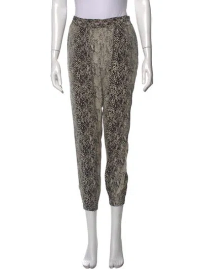 Pre-owned Lanvin Silk Wide Leg Pants In Neutrals