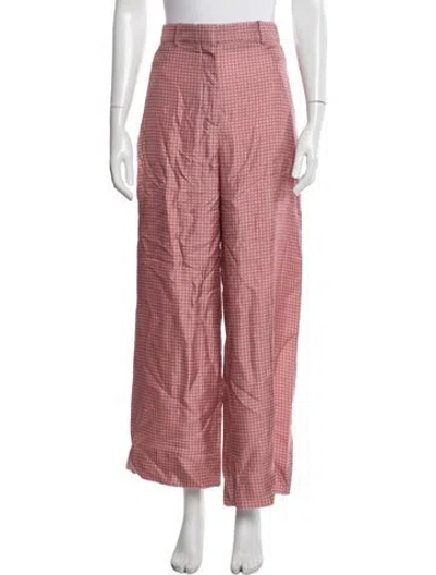 Pre-owned Lanvin Silk Wide Leg Pants In Pink